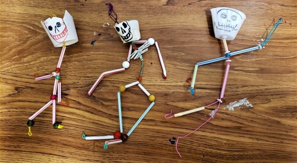 skeletons made of straws 