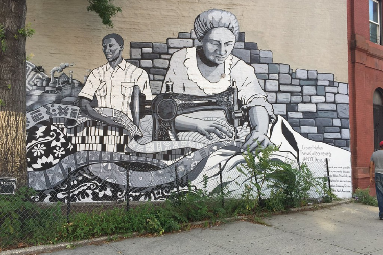 Create! Harlem Thrive Collective mural located at 126th Street and Amsterdam Avenue. Create! Harlem Thrive Collective mural located at 126th Street and Amsterdam Avenue .