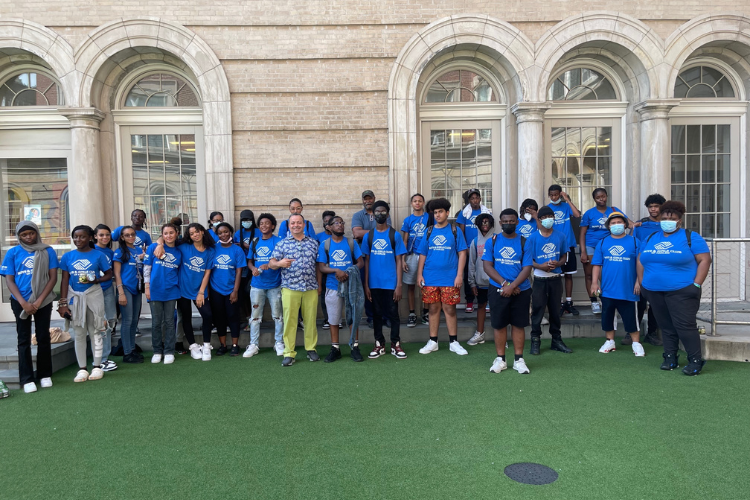 Zead Ramadan, Executive Director, West Harlem Development Corporation, with youth from the Boys and Girls Club of Harlem. Zead Ramadan, Executive Director, West Harlem Development Corporation, with youth from the Boys and Girls Club of Harlem.