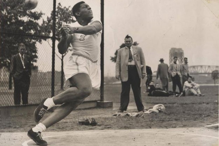 al thompson black and white photo of him playing baseball
