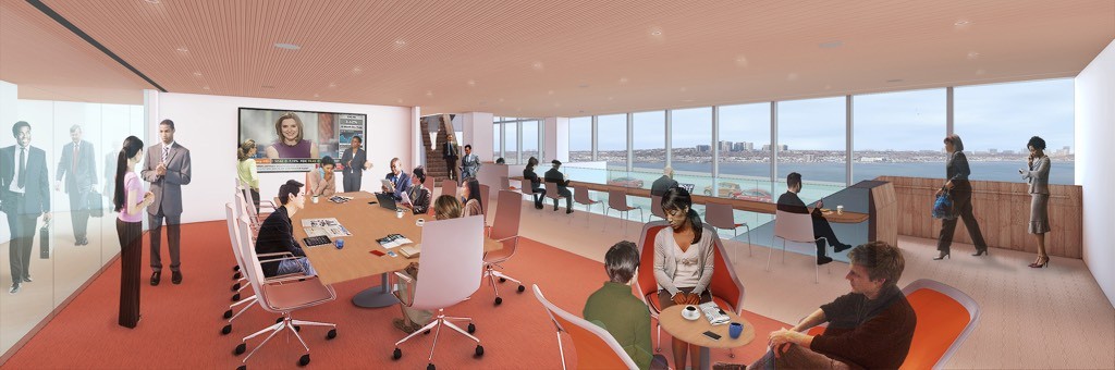 Artistic rendering of Columbia Business School faculty lounge