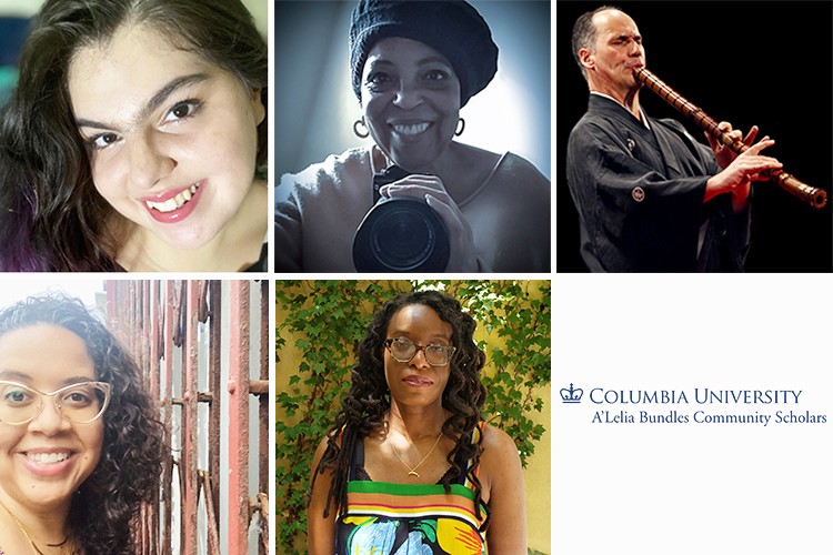 The new Bundles Scholars, clockwise from top left: Moet Fontanez, Celeste Lacy Davis, Marco Lienhard, Marie Winfield, Janessa Waiters. A collage of images of the scholars.