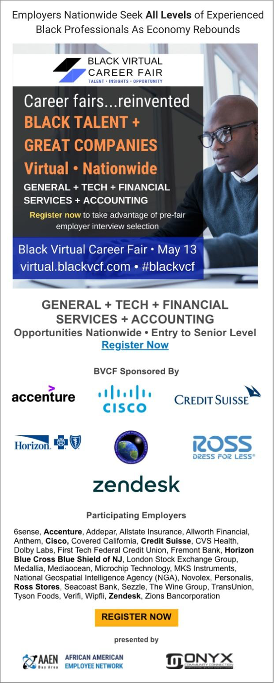 Flyer for black virtual career fair