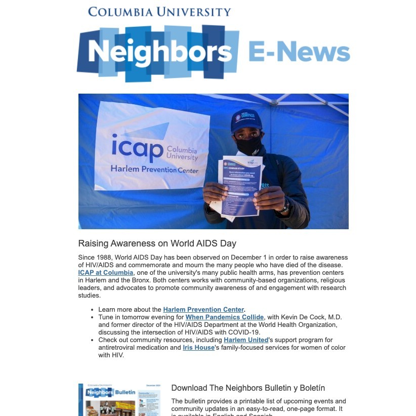 e-news screenshot