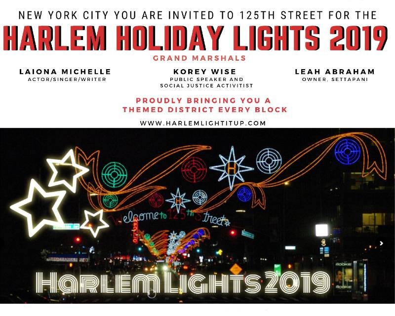 Flyer for Harlem Holiday Lights 2019