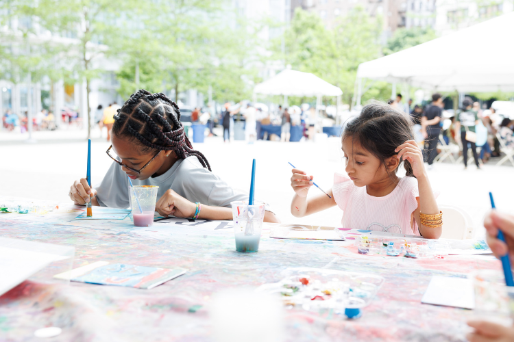 Workshops led by the Wallach Art Gallery are a must at Manhattanville Community Day. Photo credit: Sirin Samman