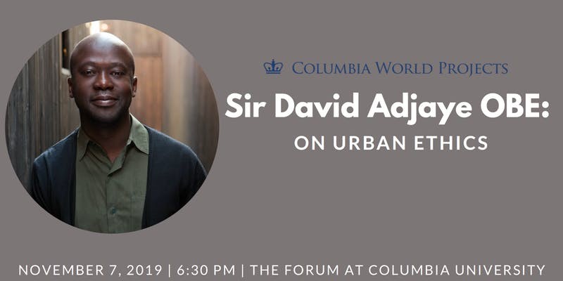 A picture of Sir David Adjaye OBE and brief event information