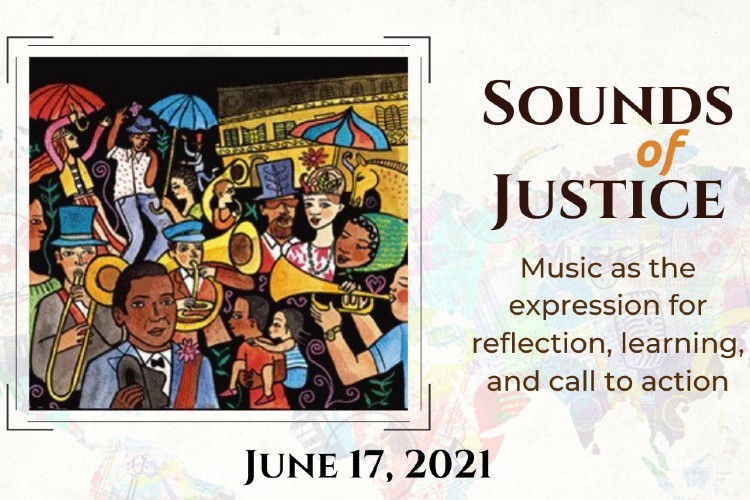 Join Vivian Kurutz and the Harlem Wellness Center for Sounds of Justice. Promo image for the Sounds of Justice event