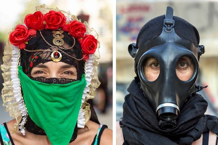 Eugenia Vargas Peirera. Two images from the series Photographs of feminist protestors, 2019. Courtesy the artist. Eugenia Vargas Peirera. Two images from the series Photographs of feminist protestors, 2019. Courtesy the artist.