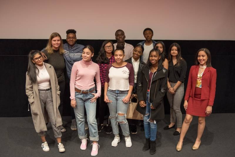 students posing.