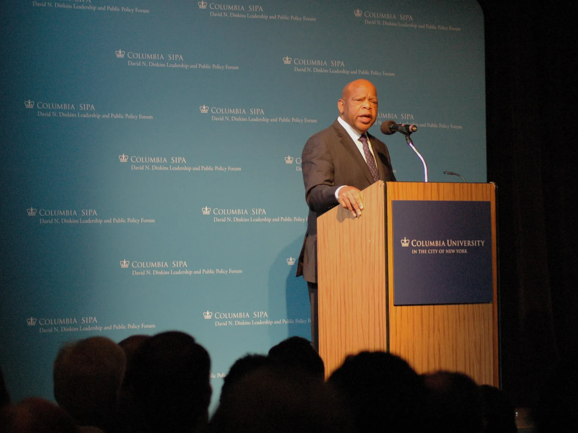 The Honorable John Lewis speaks at Dinkins Forum.