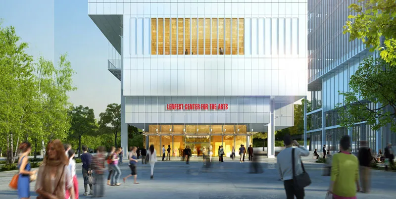 Lenfest Center for the Arts. Rendering by Renzo Piano Building Workshop (design architect) and Davis Brody Bond (executive architect). © Renzo Piano Building Workshop