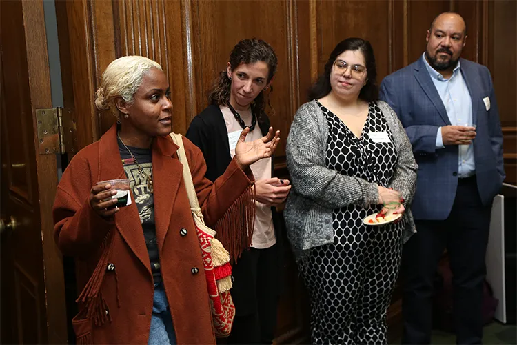 Tiffany Parkes speaks at the Bundles Scholars Reception