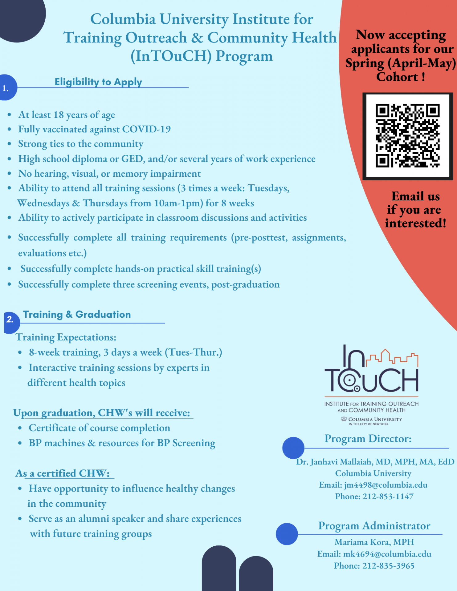 Deadline: InTOuCH Community Health Program Spring Training Application ...