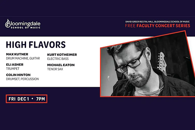 Bloomingdale School of Music "High Flavors" concert music poster. 