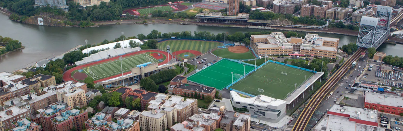 Aerial view of Bakers Athletics Complex in Inwood.