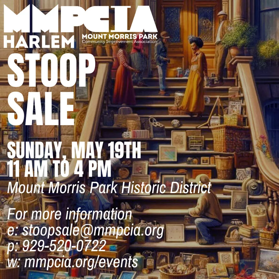 Mount Morris Park Stoop Sale poster.