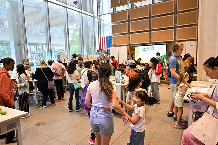 Saturday Science inside the Jerome L Green Building.