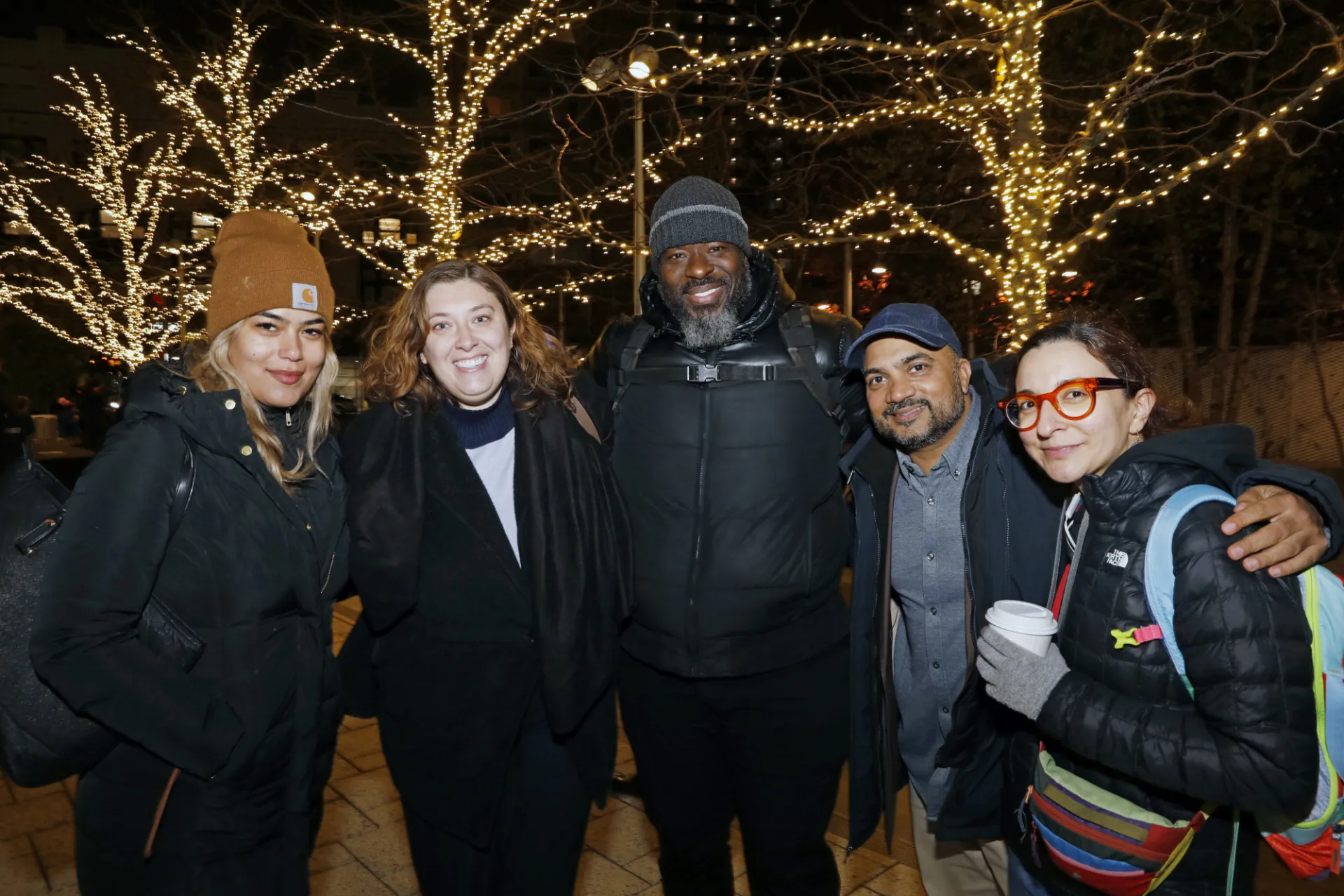 Attendees ushered in the holiday season at Lights on the Plaza at Columbia's Manhattanville campus. Photo credit: Michael DiVito