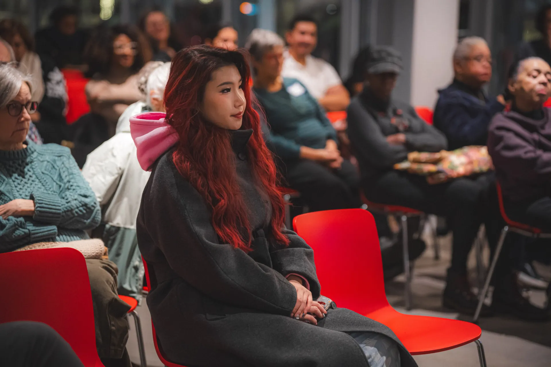 Attendees gather at the Forum for a conversation between A'Lelia Bundles and Eric K. Washington to discuss her new book, Joy Goddess: A'Lelia Walker and the Harlem Renaissance. Photo by: Brandon Vallejo 
