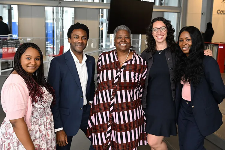 From left to right: Kyla Butts, Kenneth Ebie, Lil Nickelson, Audrey Litvak, and Phoebe-Sade Arnold.