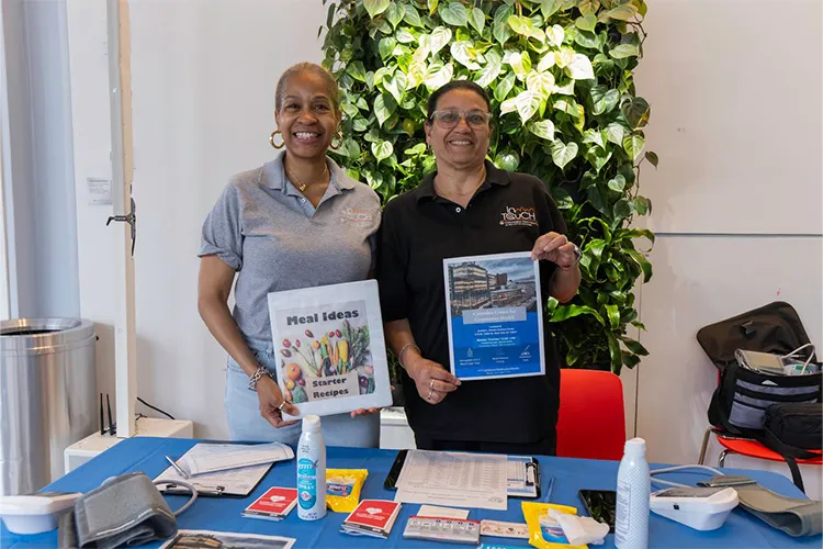 Two Community Health Workers at Manhattanville Community Day 2026. 