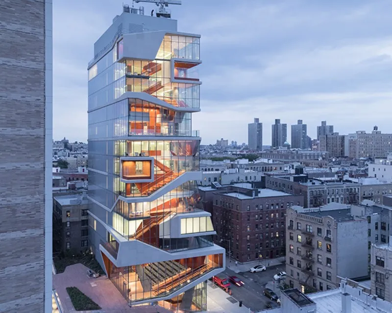 Exterior image of the Vagelos Education Center. 