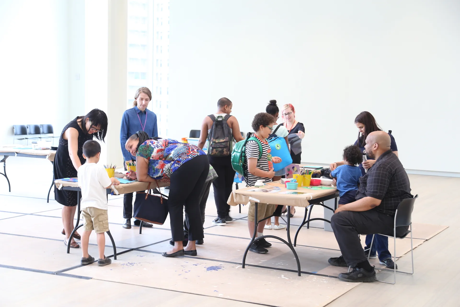 Parents and children enjoy Family Day at the Lenfest Center Lantern.