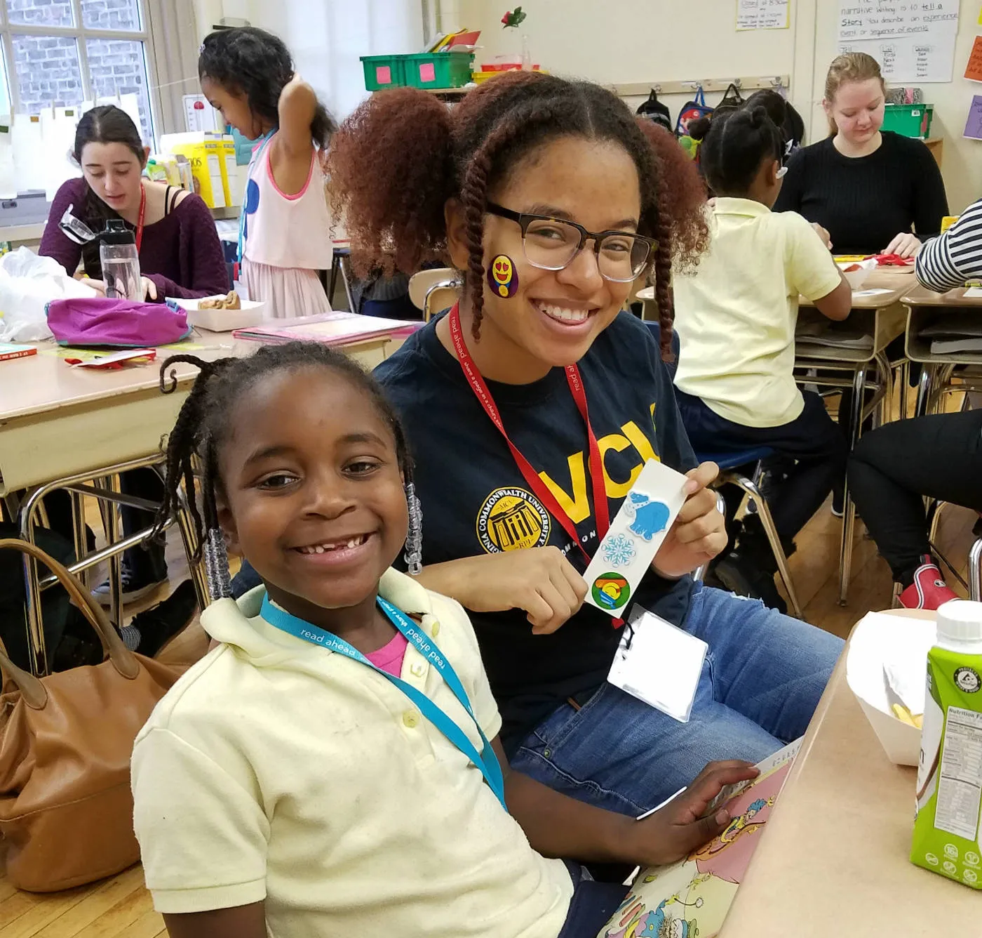Columbia University Read Ahead mentor with their student