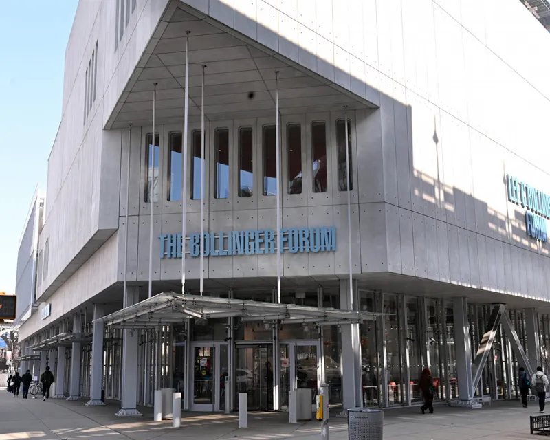 A view of the Lee C. Bollinger Forum entrance. 