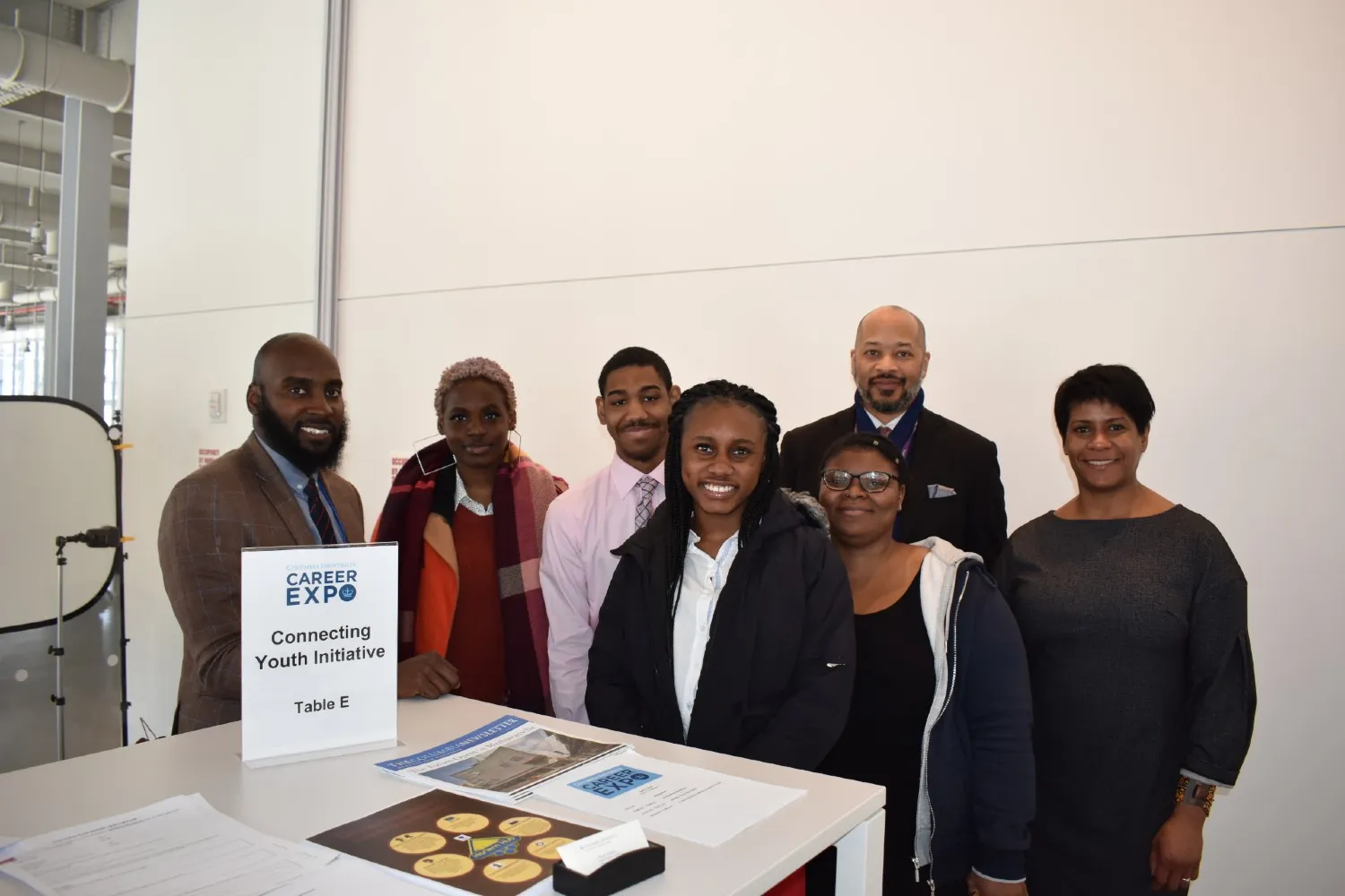 CYI staff with youth and staff from the Isaacs Center, a CYI partner organization that refers job-ready candidates with hopes of securing positions at Columbia to CYI