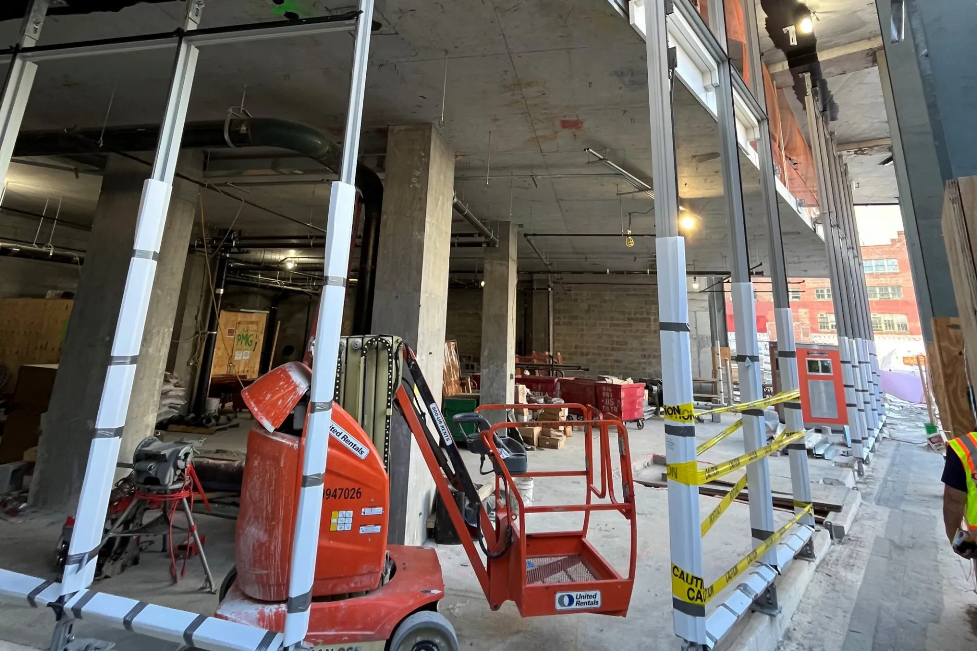 A view of the first floor of 600 W. 125th Street that's currently under construction from the exterior.