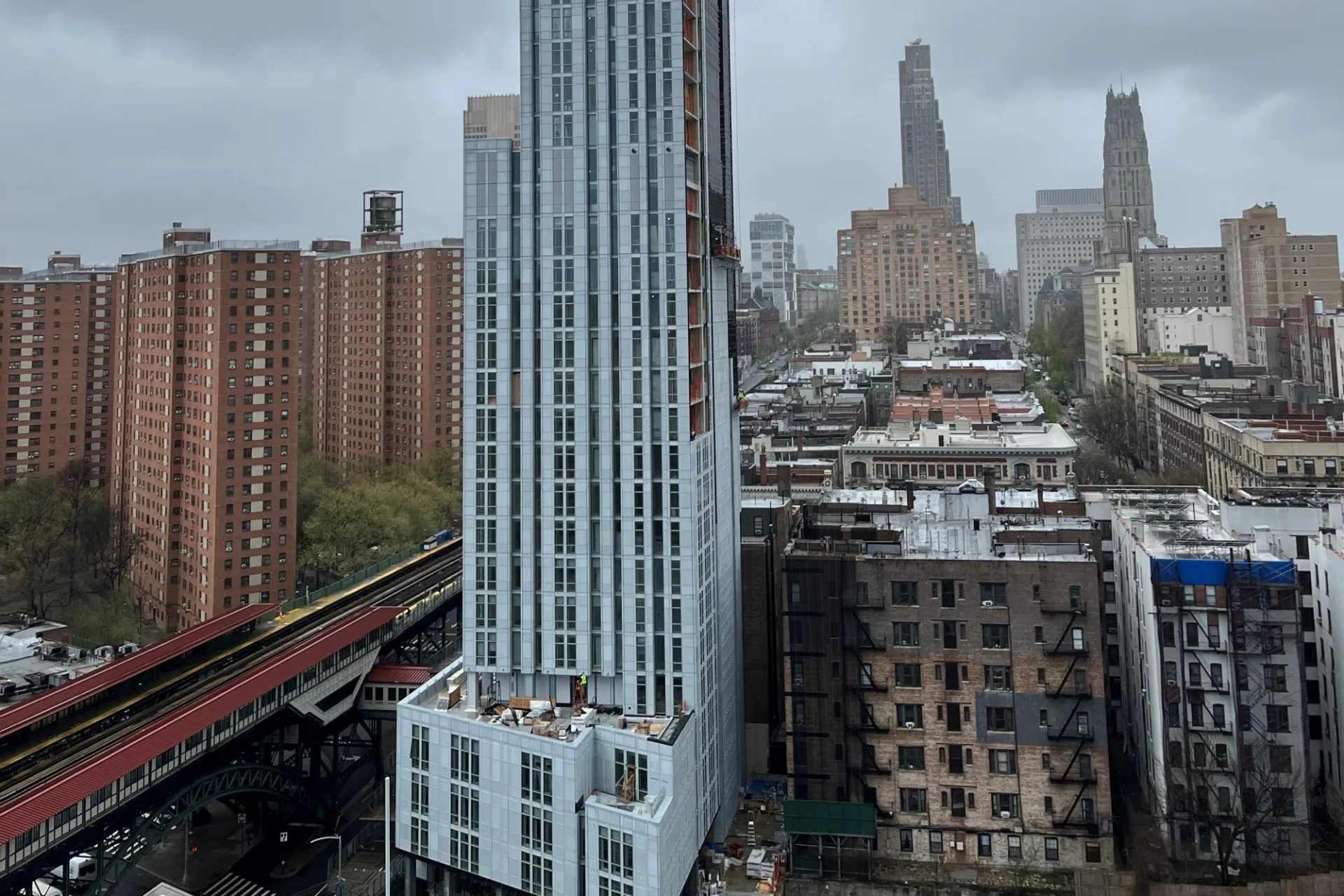 A view of 600 W. 125th Street, with Morningside Heights in the background.