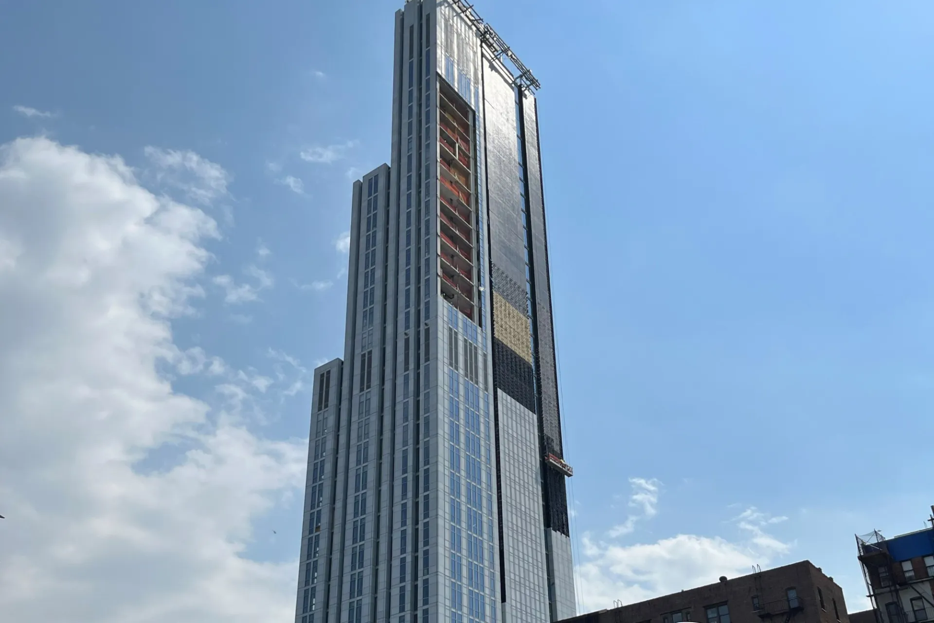 A view of the upper floors of 600 W. 125th Street on a sunny day
