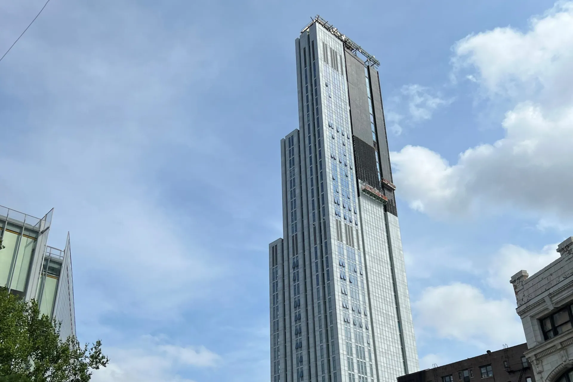A view of the upper floors of 600 W. 125th Street on a sunny day.