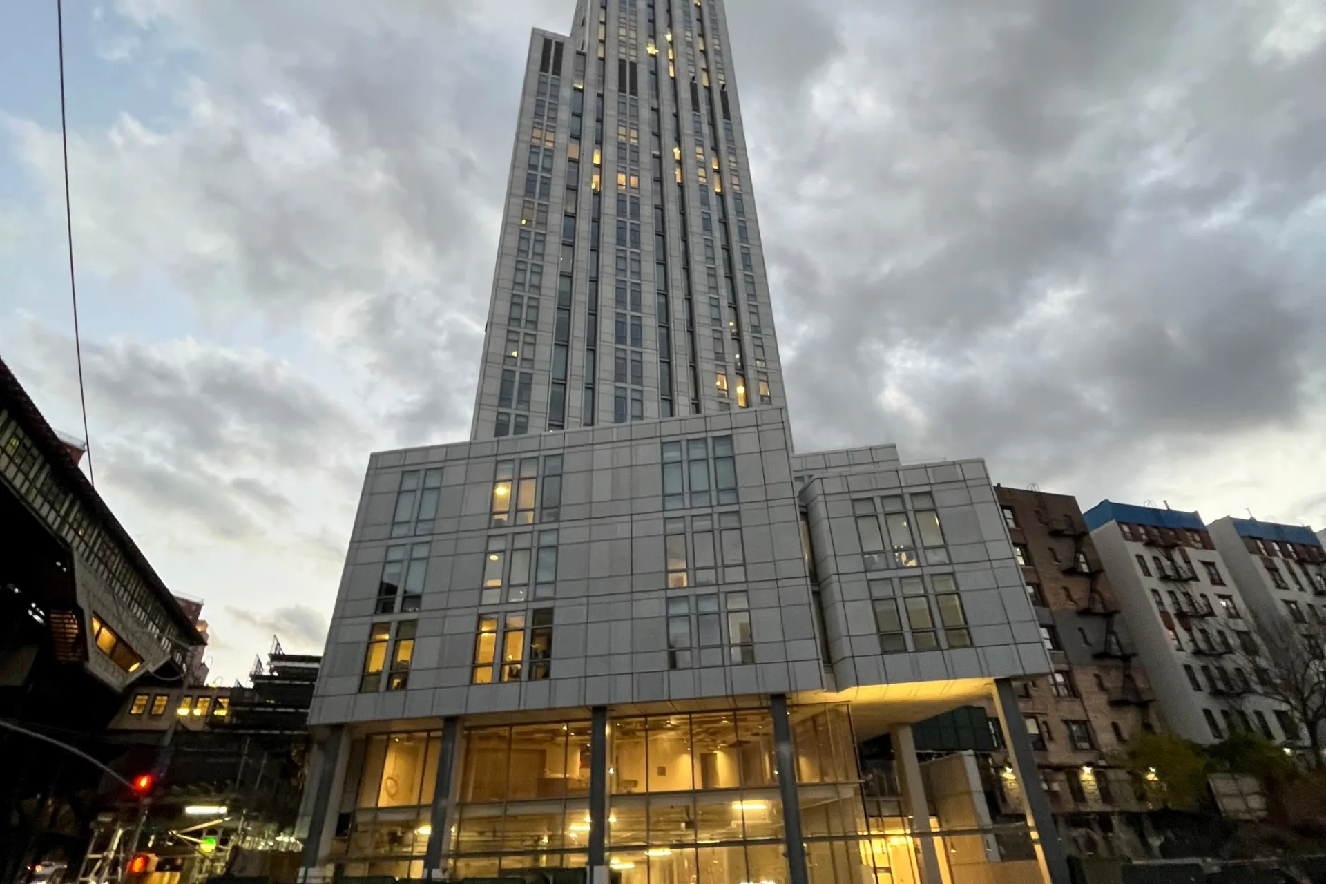 600 W. 125th Street illuminated with lighting during dusk.