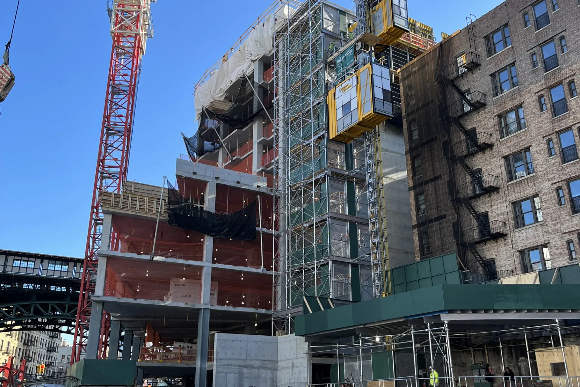 A view of the 600 W. 125th Street construction site from 125th Street looking east.