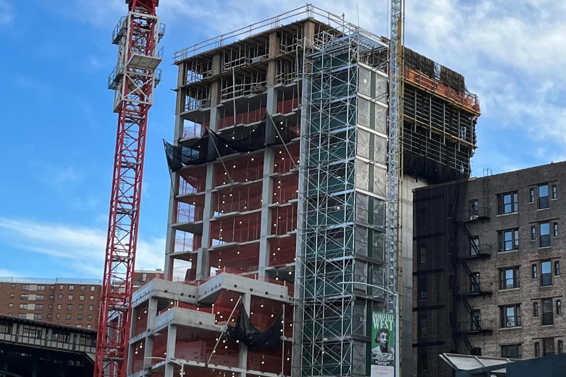 A view of the 600 W. 125th Street construction site from 125th Street looking east.
