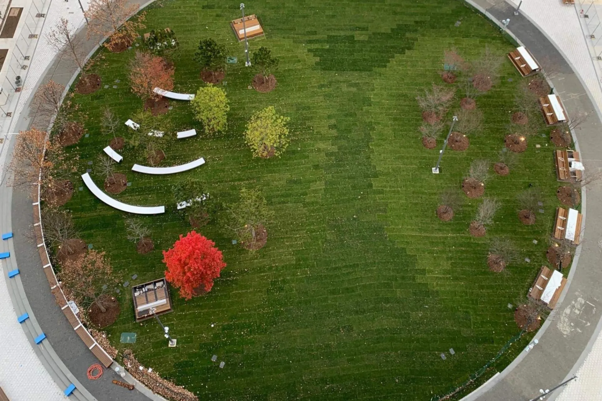 An aerial view of The Square