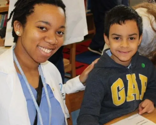 Dentist with child