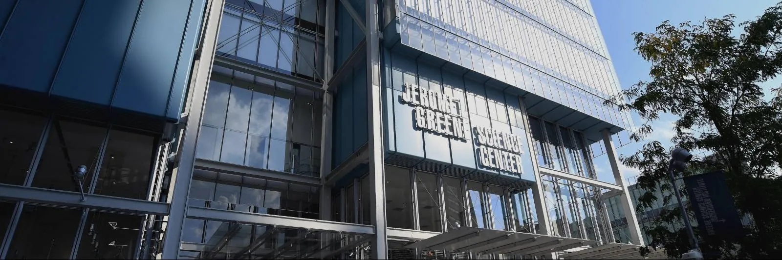 Jerome L. Greene Science Center building and sign