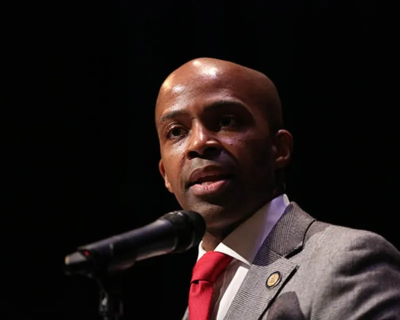 Alphonso B. David delivering keynote address