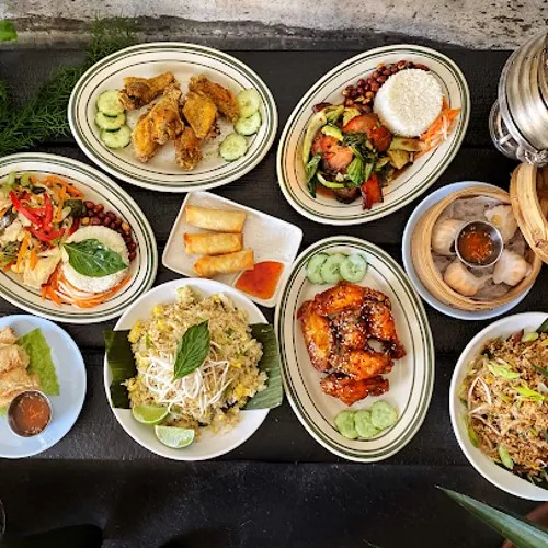 Table of food at The Expat