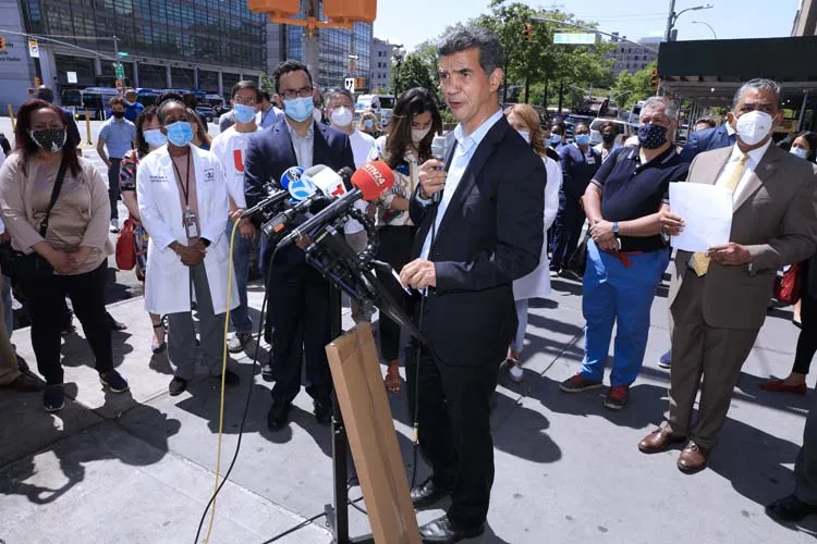 Man speaking at podium
