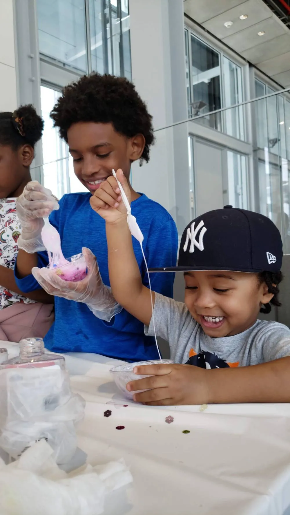 Playing with slime at Manhattanvile Community Day