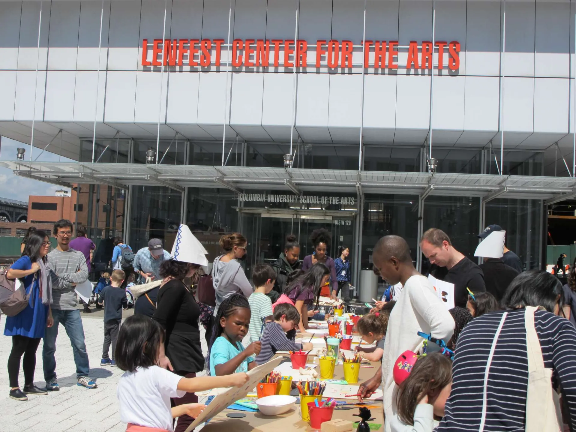 Art activities outside at Manhattanville Community Day