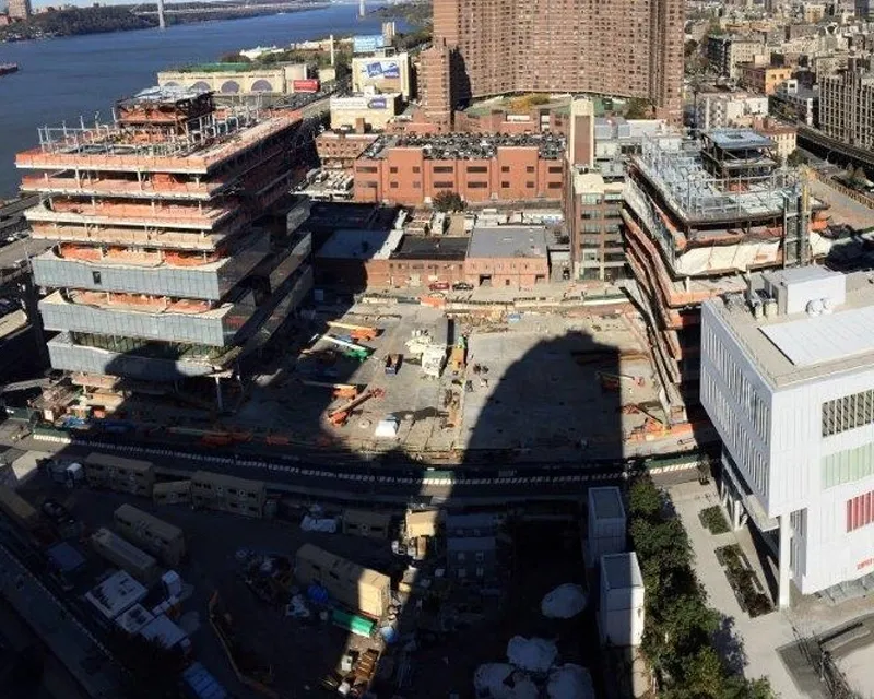 Project site, aerial view looking northeast, November 1, 2019