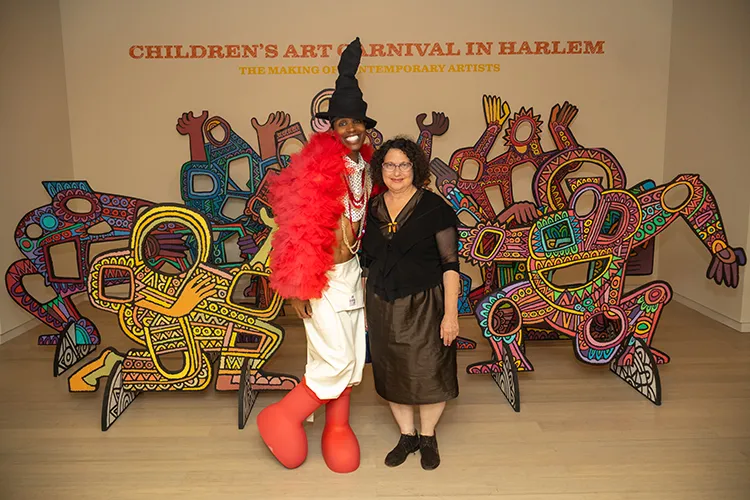 Souleo, curator of the “Children’s Art Carnival in Harlem: The Making of Contemporary Artists,” and Betti-Sue Hertz, director and chief curator of the Wallach Art Gallery. Photo credit: Khiry Evanson