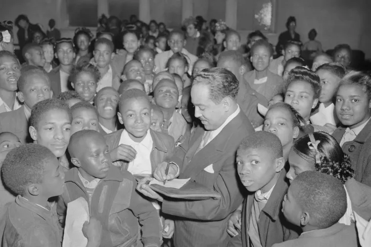 Langston Hughes photographed by Griffith J. Davis. Photo credit: Griffith J. Davis Photographs and Archives