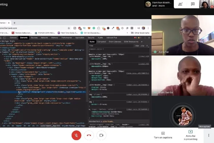 User Experience Lab coding and people in a conference call. 